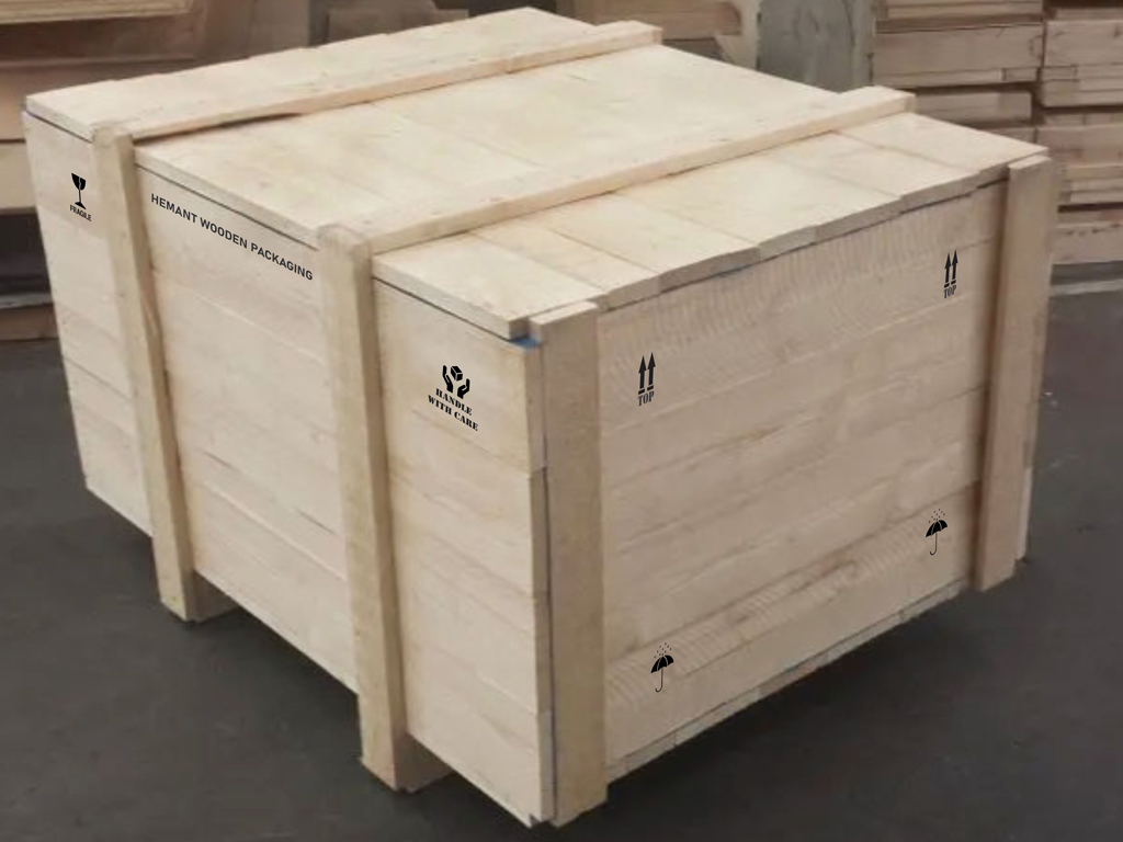 Square Solid Wood Heavy Duty Wooden Packaging Box, Box Capacity: 1